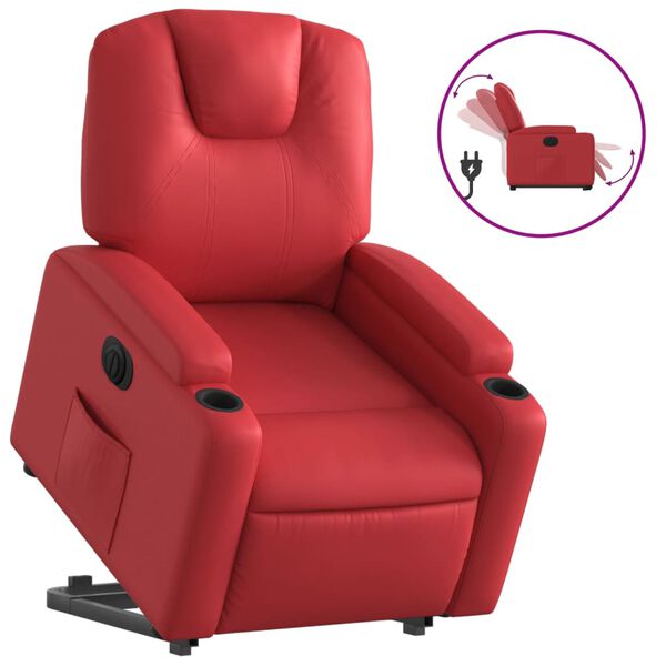 vidaXL Fauteuil inclinable &eacute;lectrique rouge similicuir