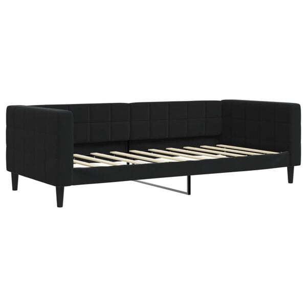 vidaXL Lit de jour avec gigogne et matelas noir 90x190 cm velours