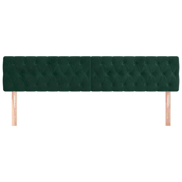 vidaXL T&ecirc;tes de lit Vert fonc&eacute; 200x7x78/88 cm Velours