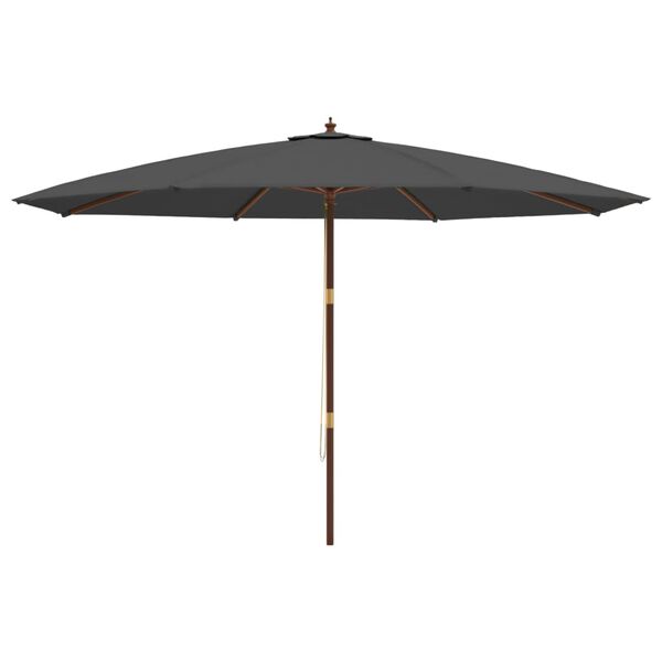 vidaXL Parasol de jardin avec m&acirc;t en bois anthracite 400x273 cm