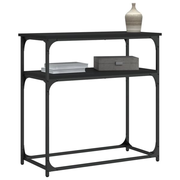 vidaXL Table console noir 75x35,5x75 cm bois d'ingénierie