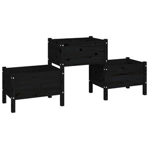 vidaXL Jardini&egrave;re Noir 178,5x44x75 cm Bois massif de pin
