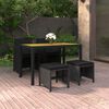 vidaXL Ensemble &agrave; d&icirc;ner de jardin avec coussins 5 pcs poly rotin noir