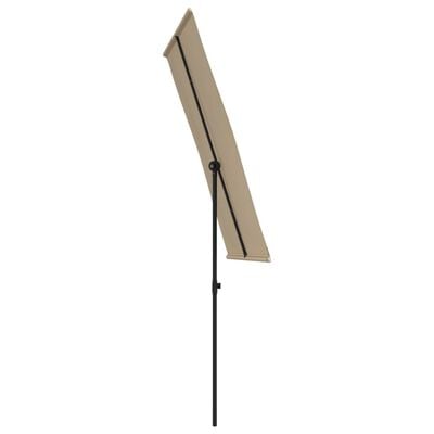 vidaXL Parasol de jardin avec mât en aluminium 180x110 cm taupe