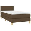 vidaXL Sommier &agrave; lattes de lit et matelas et LED Marron fonc&eacute; 90x190cm