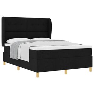 vidaXL Lit &agrave; ressorts avec matelas gris fonc&eacute; 90x190 cm Noir tissu