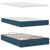 vidaXL Cadre de lit ottoman avec matelas bleu fonc&eacute; 120x200 cm velours