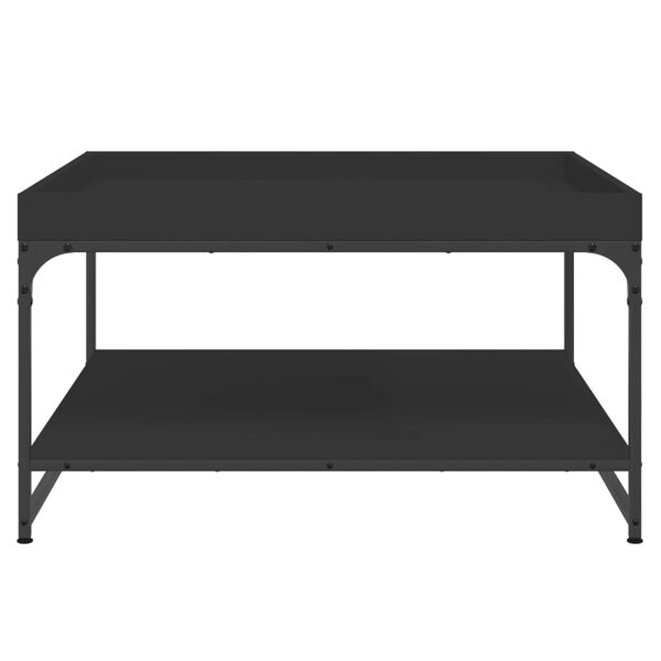 vidaXL Table basse noir 80x80x45 cm bois d'ingénierie et fer