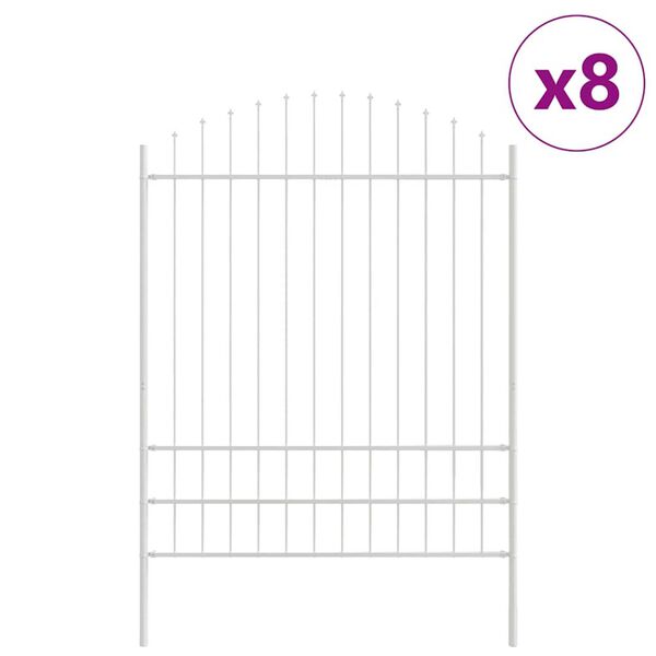 vidaXL Cl&ocirc;ture de jardin 8 pcs Blanc 170 x 225 cm