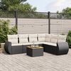 vidaXL Salon de jardin 7 pcs avec coussins noir r&eacute;sine tress&eacute;e