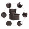 vidaXL Fauteuil inclinable Marron fonc&eacute; Tissu