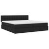 vidaXL Lit avec rangement et LED avec matelas Noir 200 x 200 cm tissu