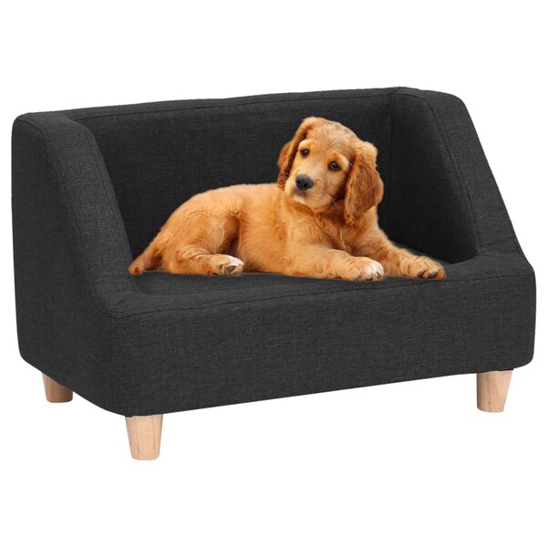 vidaXL Canap&eacute; pour chien Noir 60x37x39 cm Lin