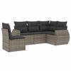 vidaXL Salon de jardin 5 pcs avec coussins gris r&eacute;sine tress&eacute;e