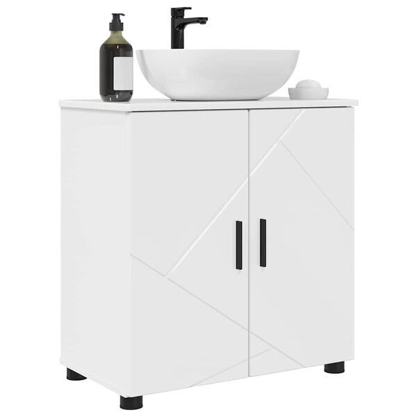 vidaXL Cabinet de salle de bain Blanc brillant 61 x 35 x 64 cm