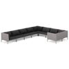 vidaXL Salon de jardin 9 pcs avec coussins R&eacute;sine tress&eacute;e Gris fonc&eacute;