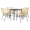 vidaXL Ensemble &agrave; manger jardin 5pcs marron poly rotin verre