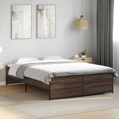 vidaXL Cadre de lit sans matelas chêne marron 135x190 cm