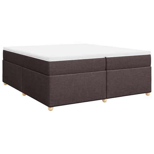 vidaXL Sommier &agrave; lattes de lit avec matelas Marron fonc&eacute; 200x200 cm