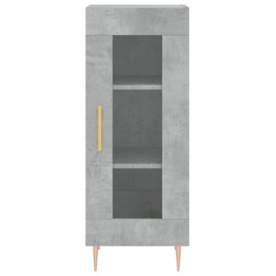 vidaXL Buffet haut Gris béton 34,5x34x180 cm Bois d'ingénierie