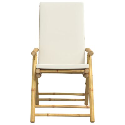 vidaXL Chaises de bistro pliantes lot de 4 et coussins blanc crème