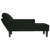 vidaXL Fauteuil long avec coussin et accoudoir droit noir velours