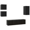 vidaXL Ensemble de meubles TV 5 pcs Noir Bois d'ing&eacute;nierie