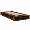 vidaXL Cadre de lit sans matelas ch&ecirc;ne fum&eacute; 90x190 cm