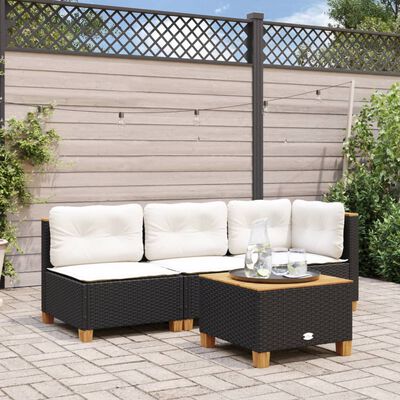 vidaXL Canapé d'angle de jardin avec coussins gris résine tressée