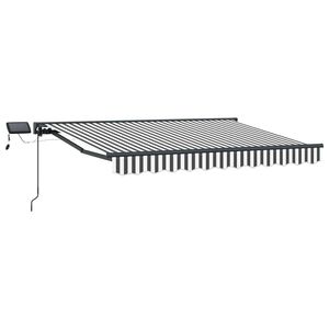 vidaXL Cadre de store manuel avec LEDs Anthracite et blanc 3,5 x 2 m