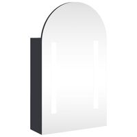 vidaXL Armoire de bain à miroir avec LED arquée gris 42x13x70 cm