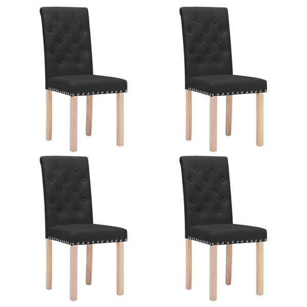 vidaXL Chaises &agrave; manger lot de 4 noir tissu