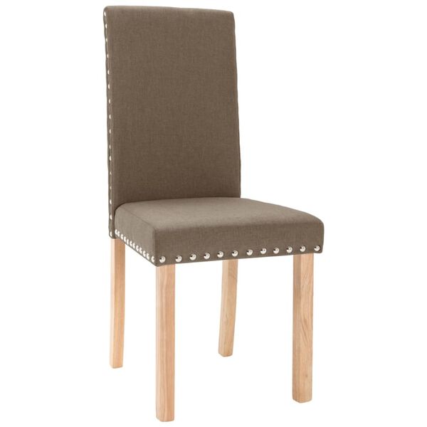 vidaXL Chaises &agrave; manger lot de 4 taupe tissu