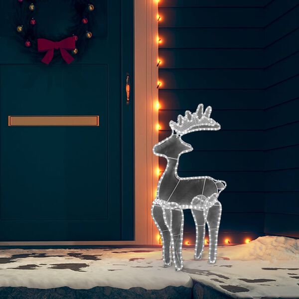 vidaXL D&eacute;coration de No&euml;l de renne avec maille 306 LED 60x24x89 cm