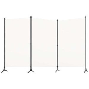 vidaXL Cloison de s&eacute;paration 3 panneaux Blanc 260x180 cm Tissu