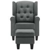 vidaXL Fauteuil avec repose-pied Gris clair Tissu