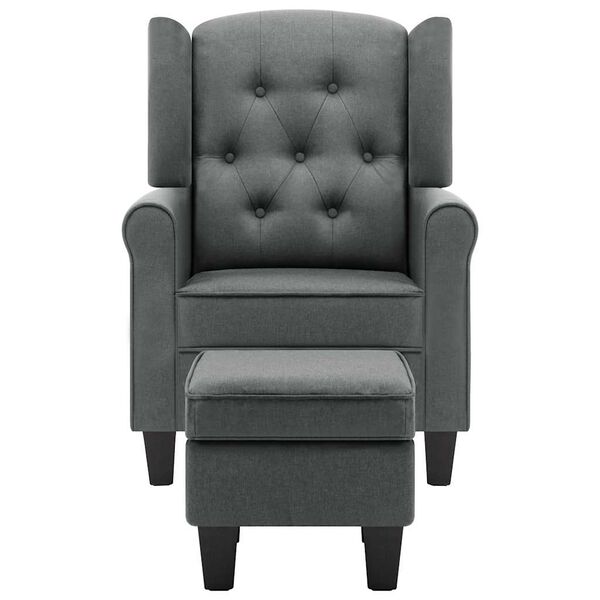 vidaXL Fauteuil avec repose-pied Gris clair Tissu