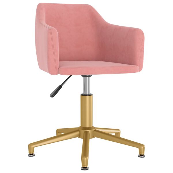 vidaXL Chaise pivotante de salle &agrave; manger Rose Velours