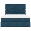 vidaXL Cadre de lit ottoman avec matelas bleu fonc&eacute; 140x190 cm velours