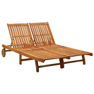 vidaXL Chaise longue 2 places bois d'acacia massif