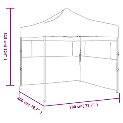 vidaXL Tente de réception pliable avec 2 parois 2x2 m Acier Crème