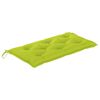vidaXL Banc de jardin avec coussin vert vif 112 cm Bois de teck massif