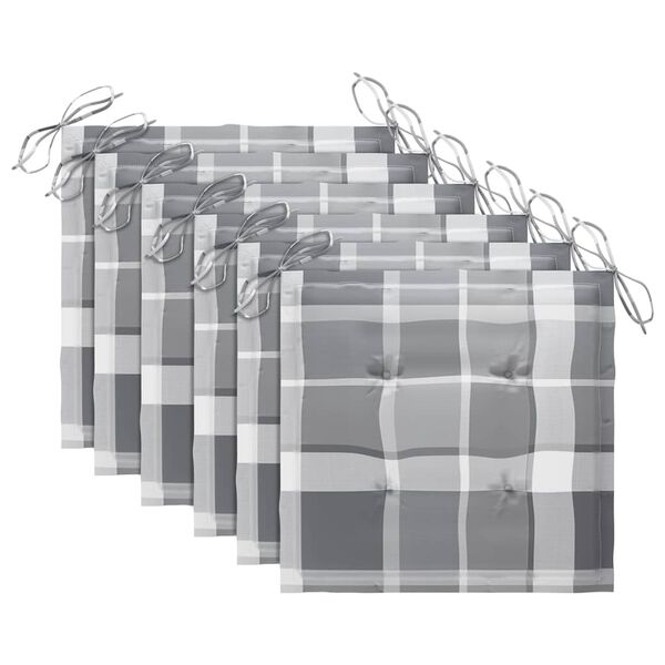 vidaXL Chaises &agrave; manger d'ext&eacute;rieur lot de 6 et coussins Acacia massif