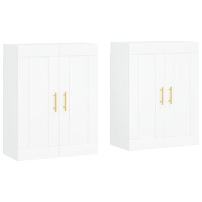 vidaXL Armoires murales 2 pcs blanc bois d'ingénierie