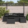 vidaXL Ensemble de canapé de jardin avec coussin 6 pcs Noir Poly rotin