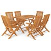 vidaXL Salon de jardin 7 pcs Bois de teck massif