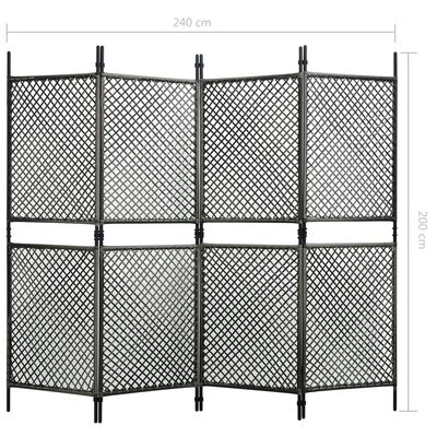 vidaXL Panneau de clôture Résine tressée 2,4x2 m Anthracite