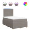 vidaXL Sommier &agrave; lattes de lit avec matelas Taupe 120x200 cm Tissu