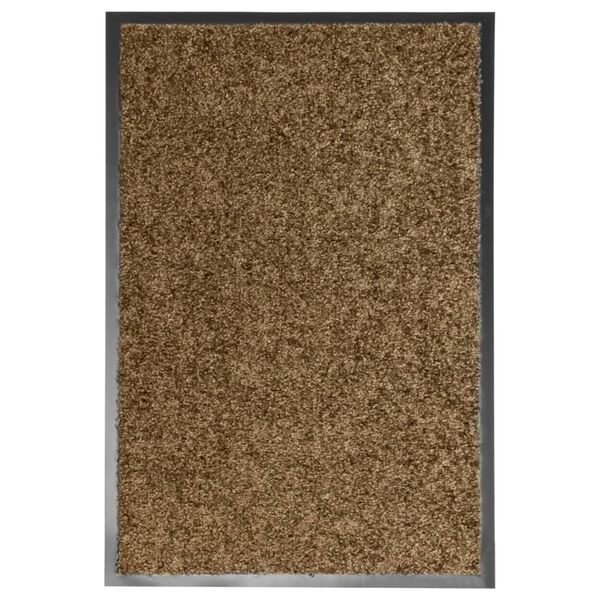 vidaXL Paillasson lavable Marron 40x60 cm