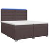 vidaXL Lit boxspring avec matelas Marron fonc&eacute; 200 x 200 cm Tissu